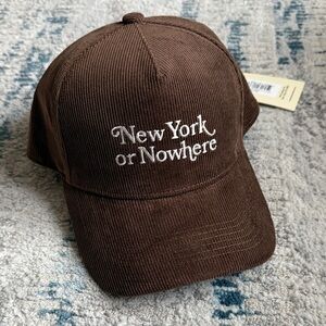 New York or Nowhere Brown Corduroy Hat